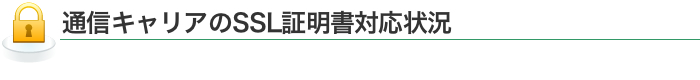 通信キャリアのSSL証明書対応状況